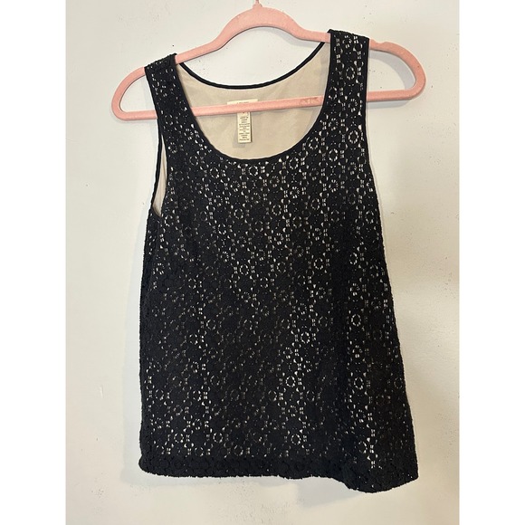 J.Crew‎ Lace Tank Top Sleeveless Lined Party Cocktail Blouse Black Size 0 - Picture 1 of 3